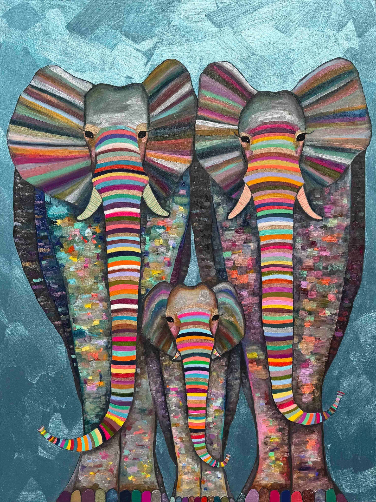 Baby Elephant 33x44" - Oil Painting