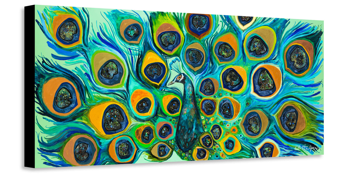 Beaded Peacock - Canvas Print