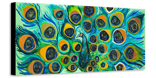 Beaded Peacock - Canvas Print