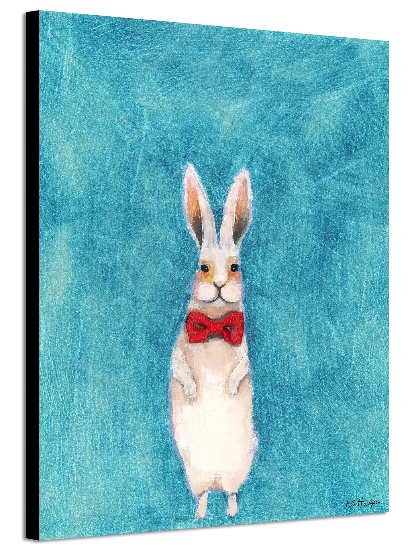 Bow Tie Bunny Blue - Canvas Print