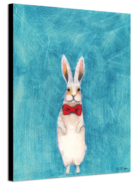 Bow Tie Bunny Blue - Canvas Print
