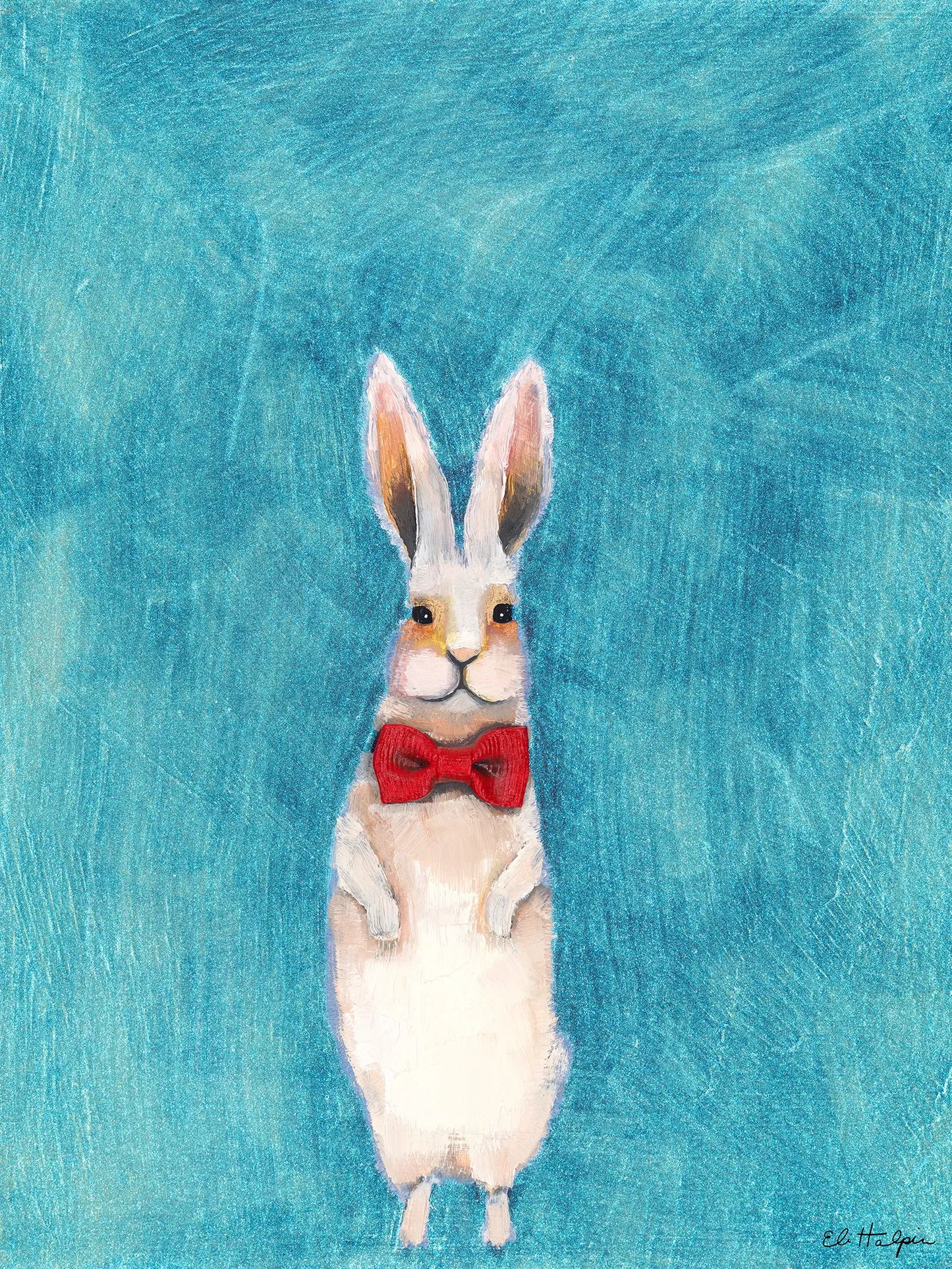 Bow Tie Bunny Blue - Canvas Print