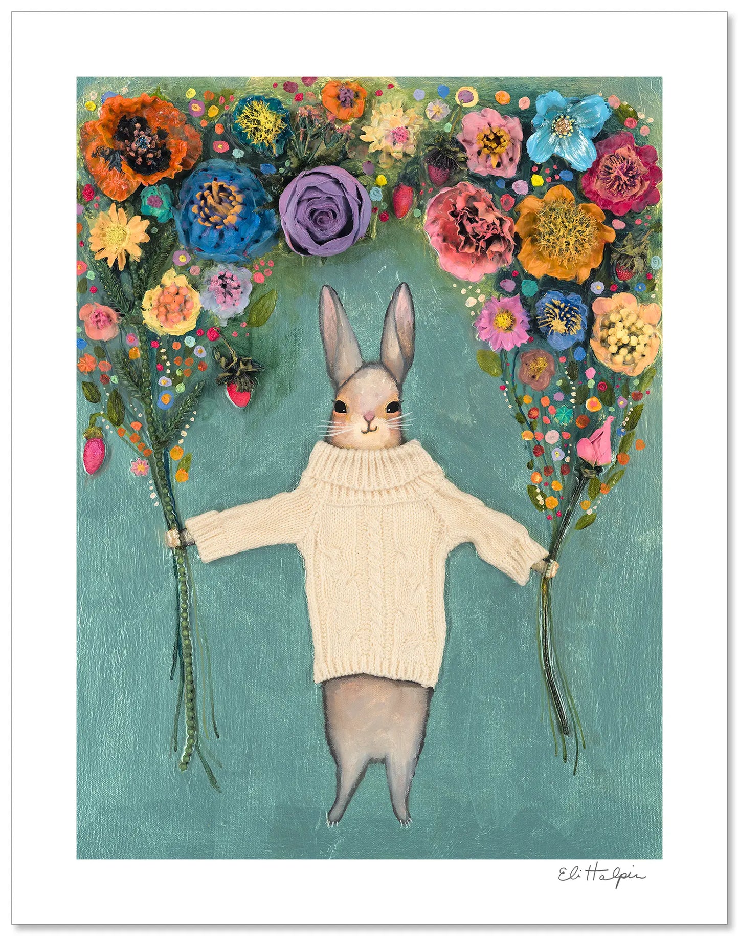 Bunny Bouquets - Signed Paper Print