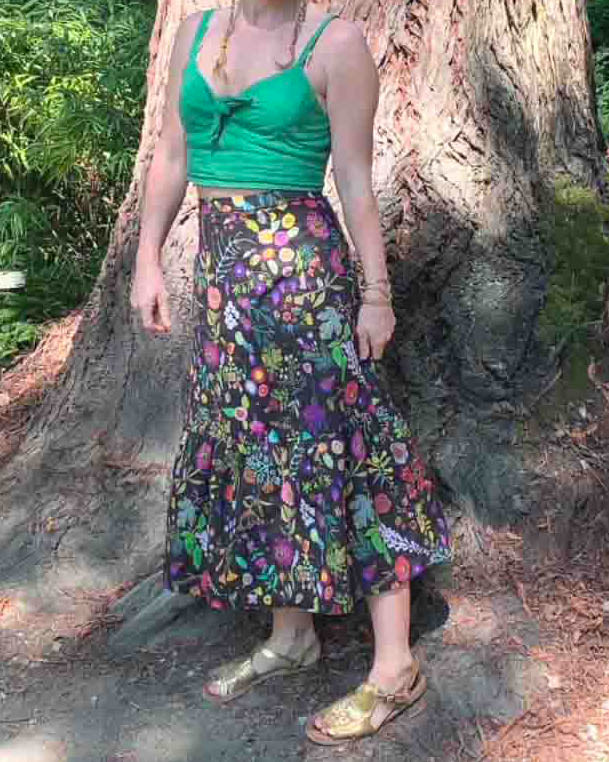 Fig Tree Garden Cotton Ruffle Skirt