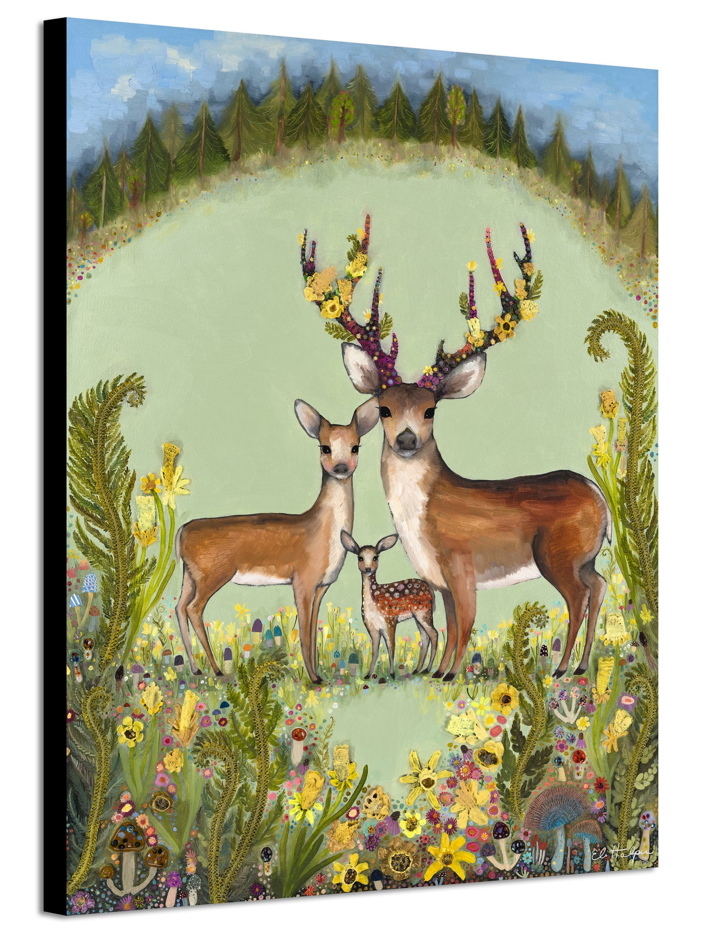 Deer Family - Canvas Print