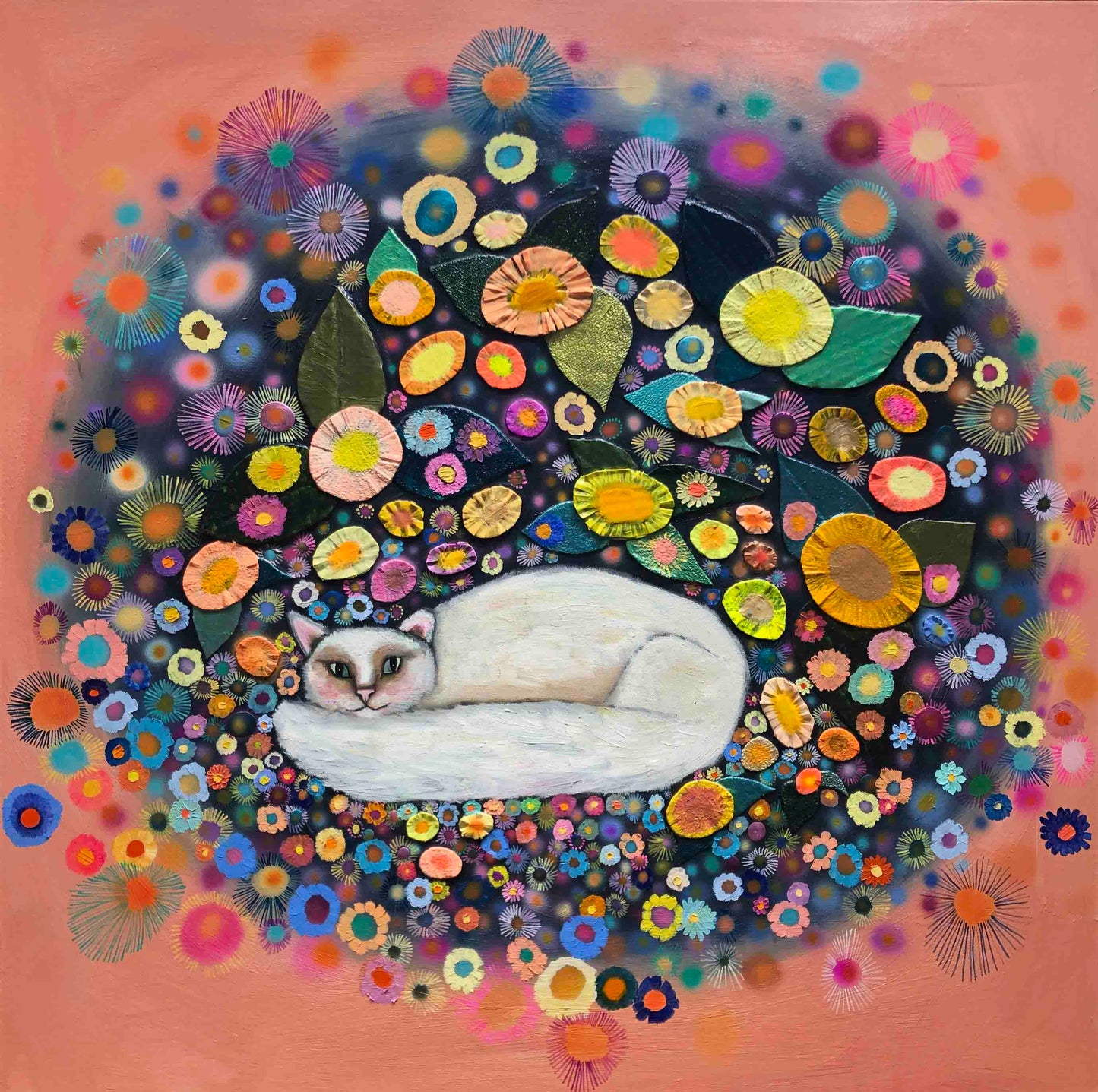 Feral Cat Nest 36x36" - Oil Painting