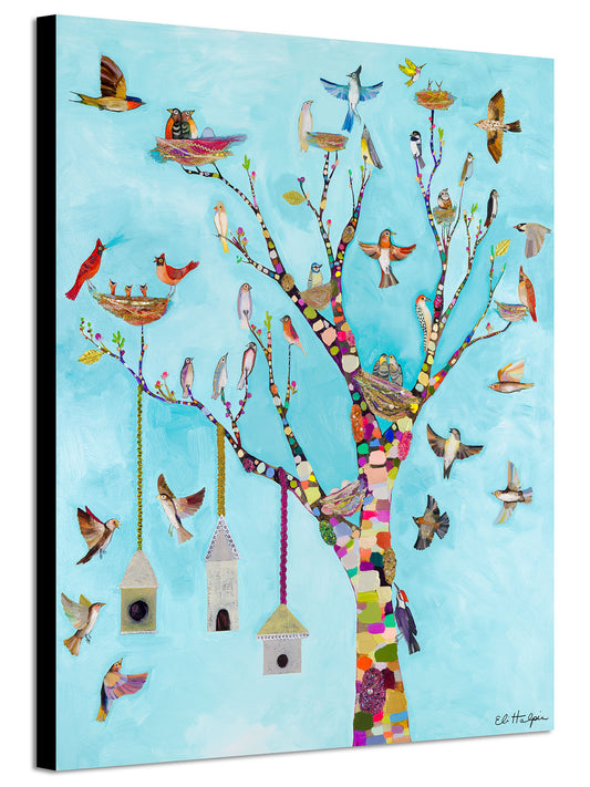 Flutter and Perch - Canvas Print