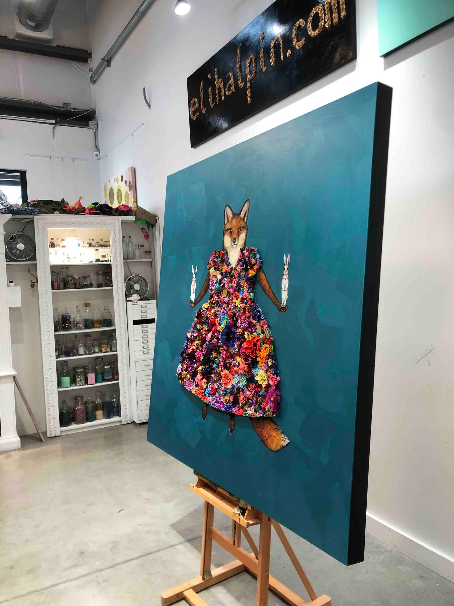 Fox Dressed 60x40" - Oil Painting