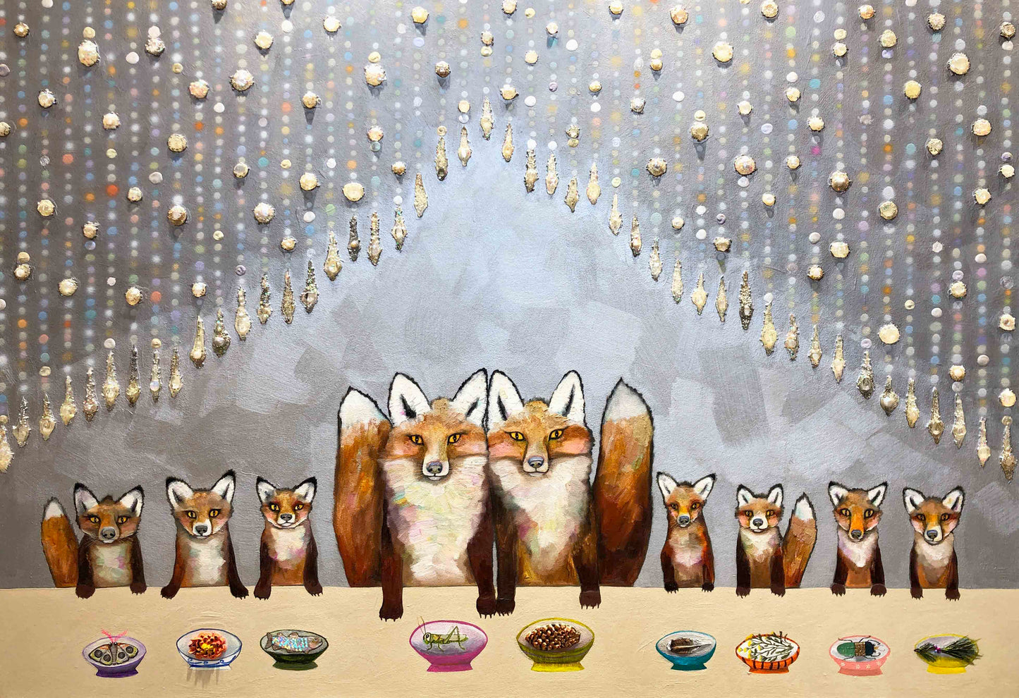 Fox Familia 72 x 42" - Oil Painting