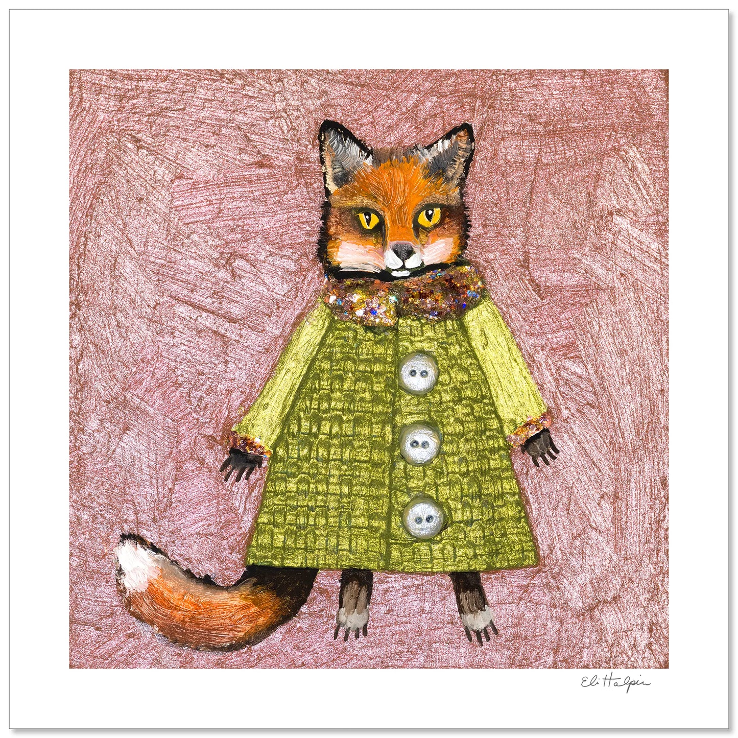Foxy Winter Coat - Signed Paper Print