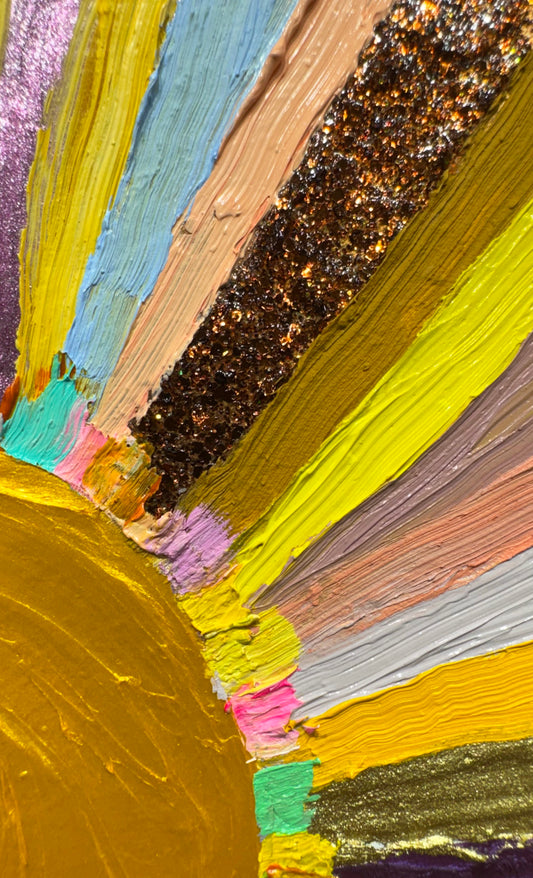 Gamma Rays - 5.75 x 5.75" - Oil Painting