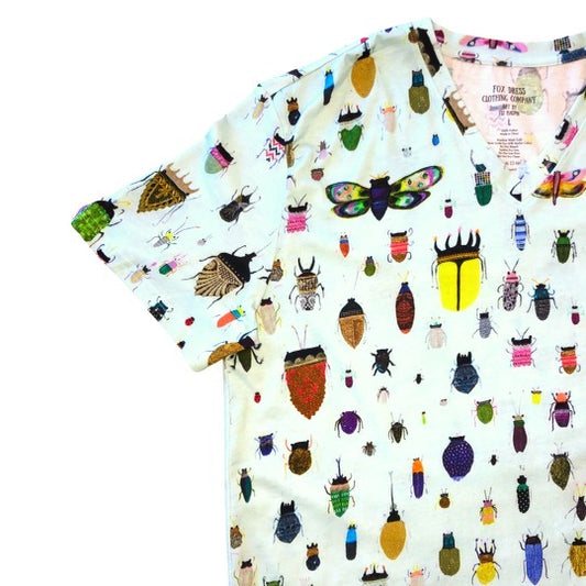 Beetles V-Neck Cotton Tee Shirt