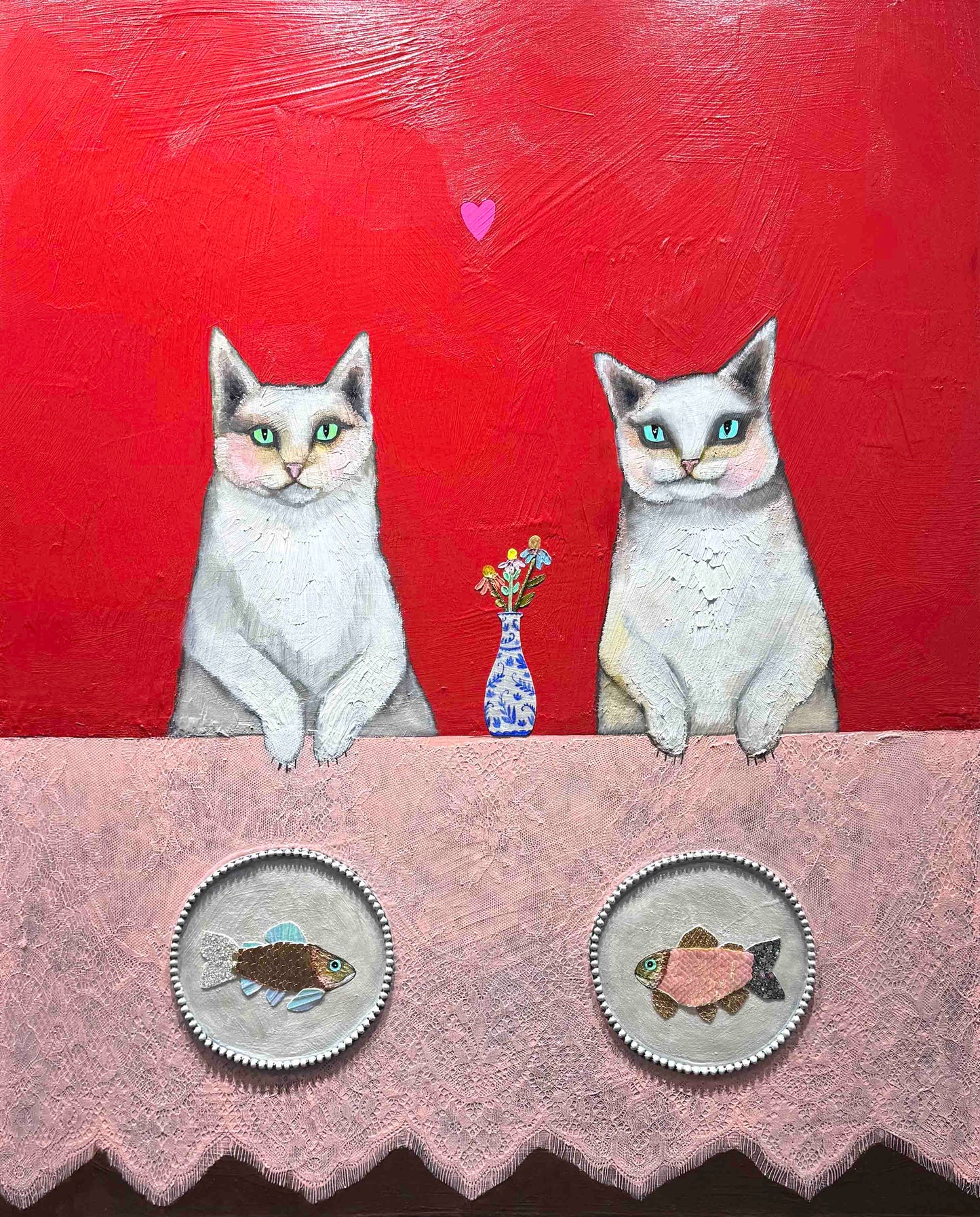 Meaty Snacks 24x30" - Oil Painting