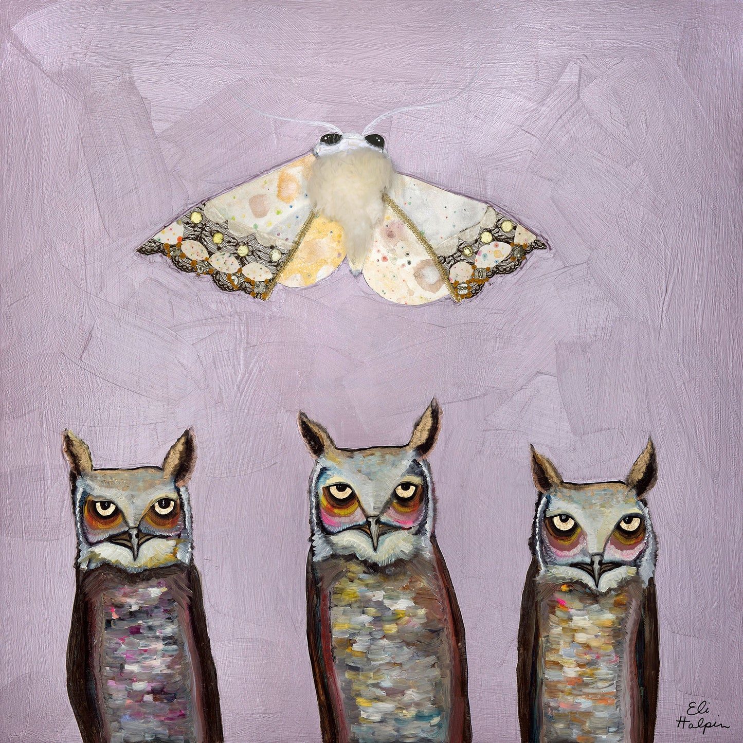 Moth and Owls - Canvas Print