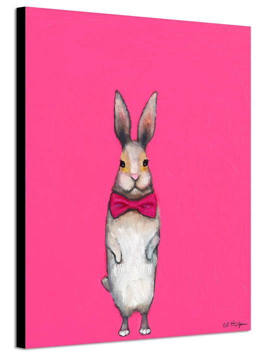 Bow Tie Bunny Pink - Canvas Print