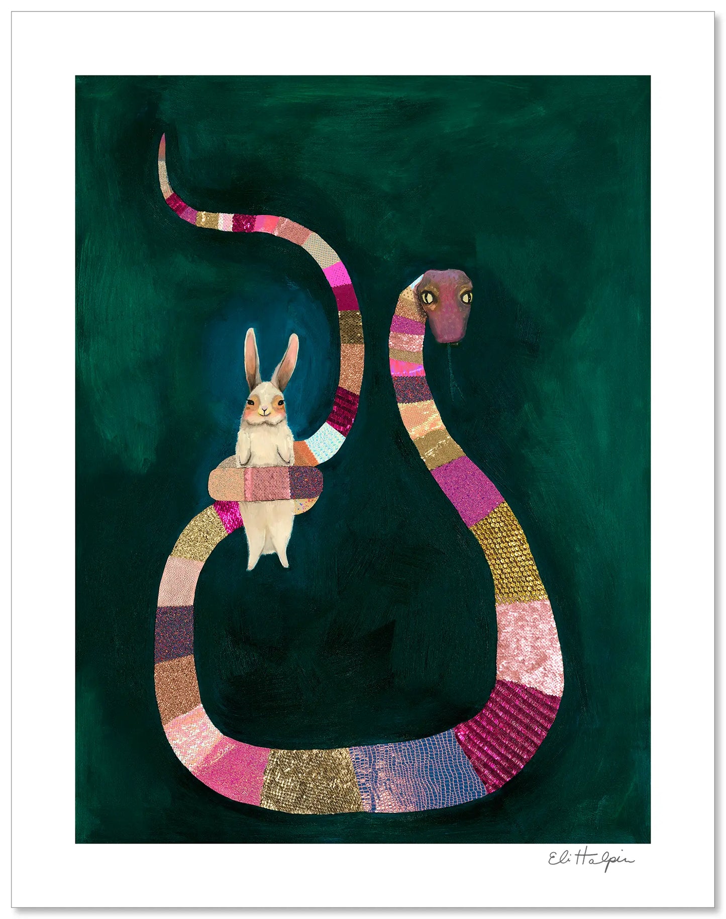 Pink Snake - Signed Paper Print