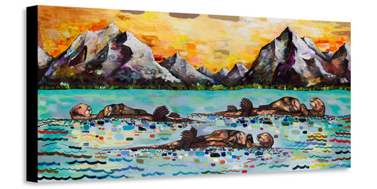 Sea Otter Sunset - Canvas Print