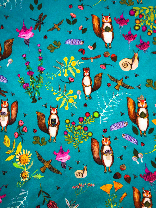 Squirrely V-Neck Cotton Tee Shirt