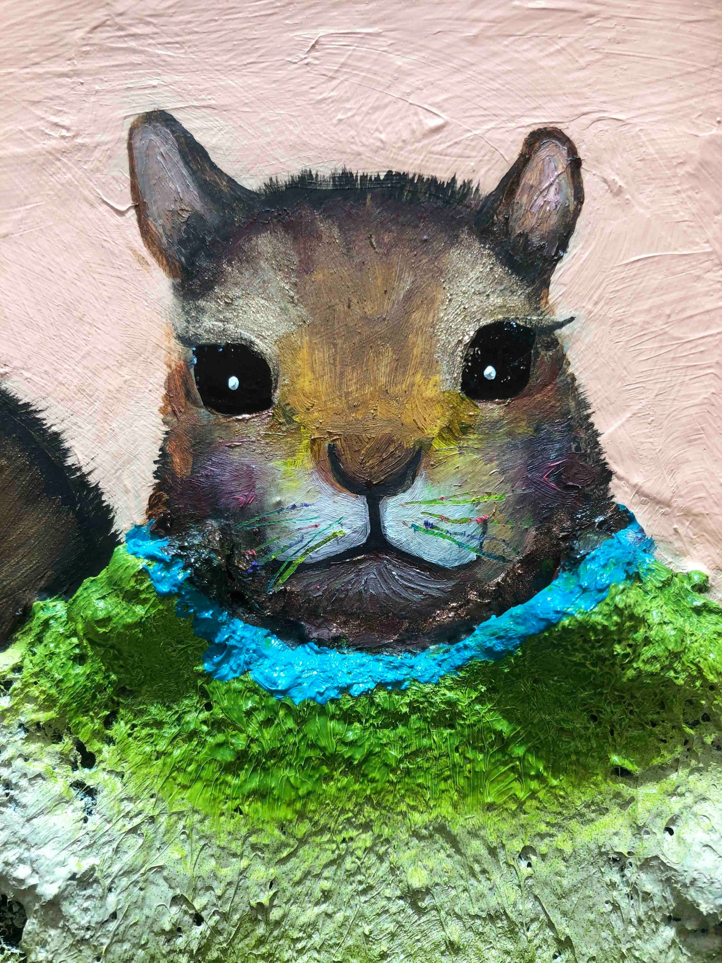 Sweater Weather Peach Blossom 11x10" - Oil Painting