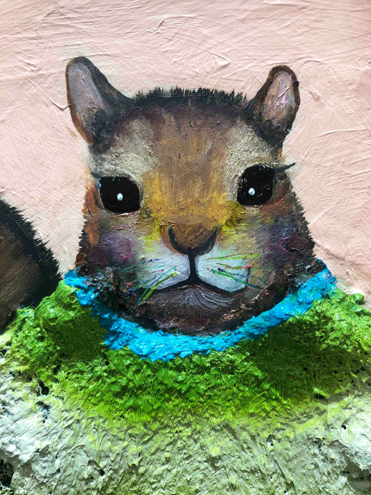 Sweater Weather Peach Blossom 11x10" - Oil Painting