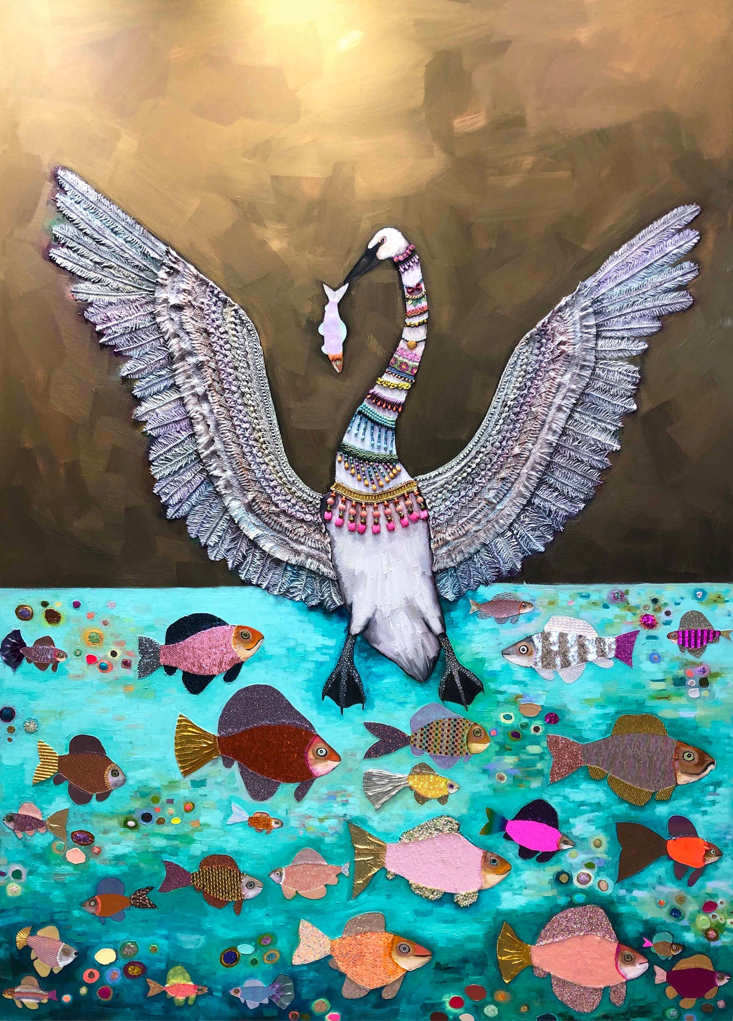 Swan 5x7ft - Oil Painting