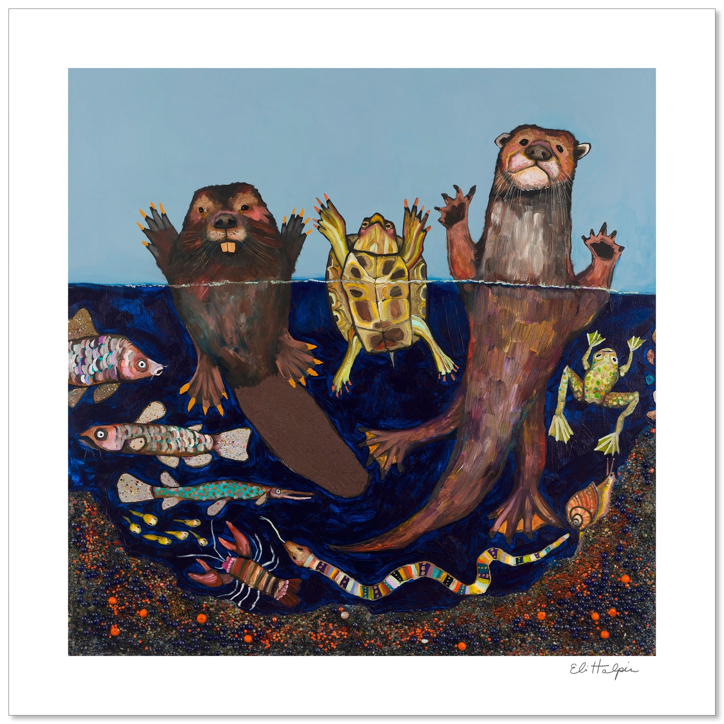 Turtle Rescue - Signed Paper Print