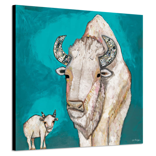 White Bison Calf - Canvas Print