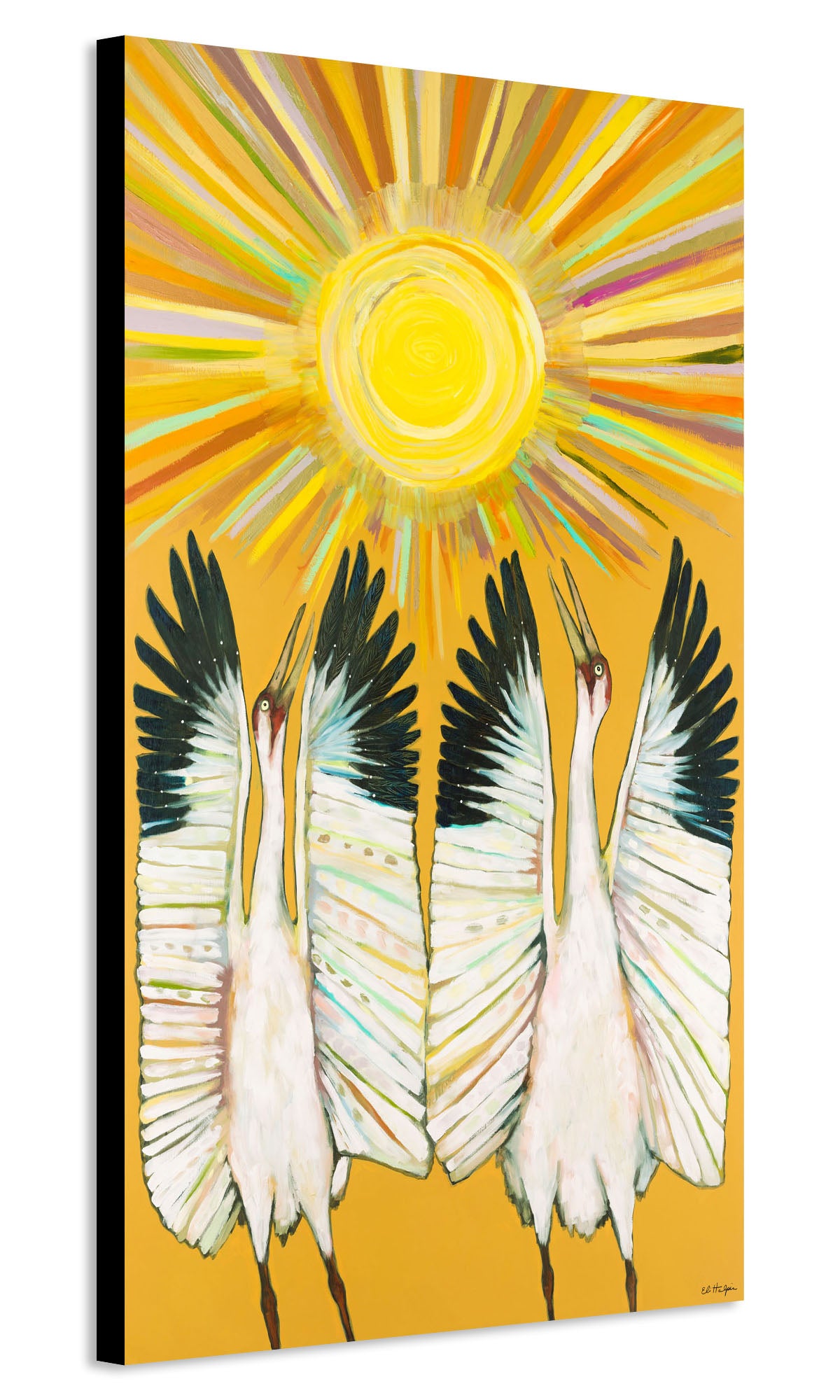 Whooping Cranes Sun Dancers - Canvas Print