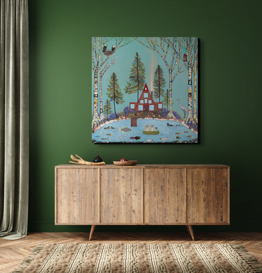 A-Frame Lake House - Canvas Print