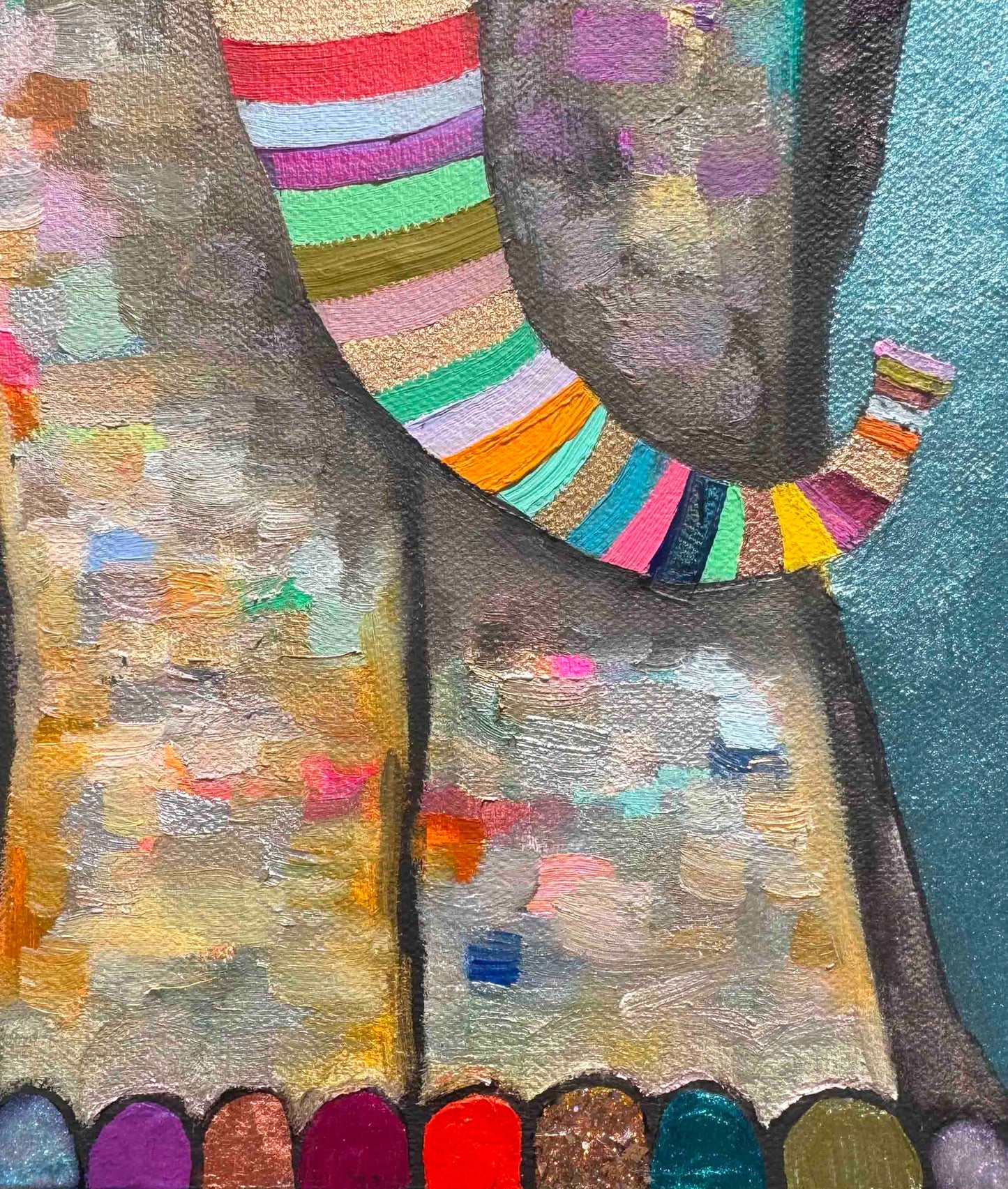 Baby Elephant 33x44" - Oil Painting