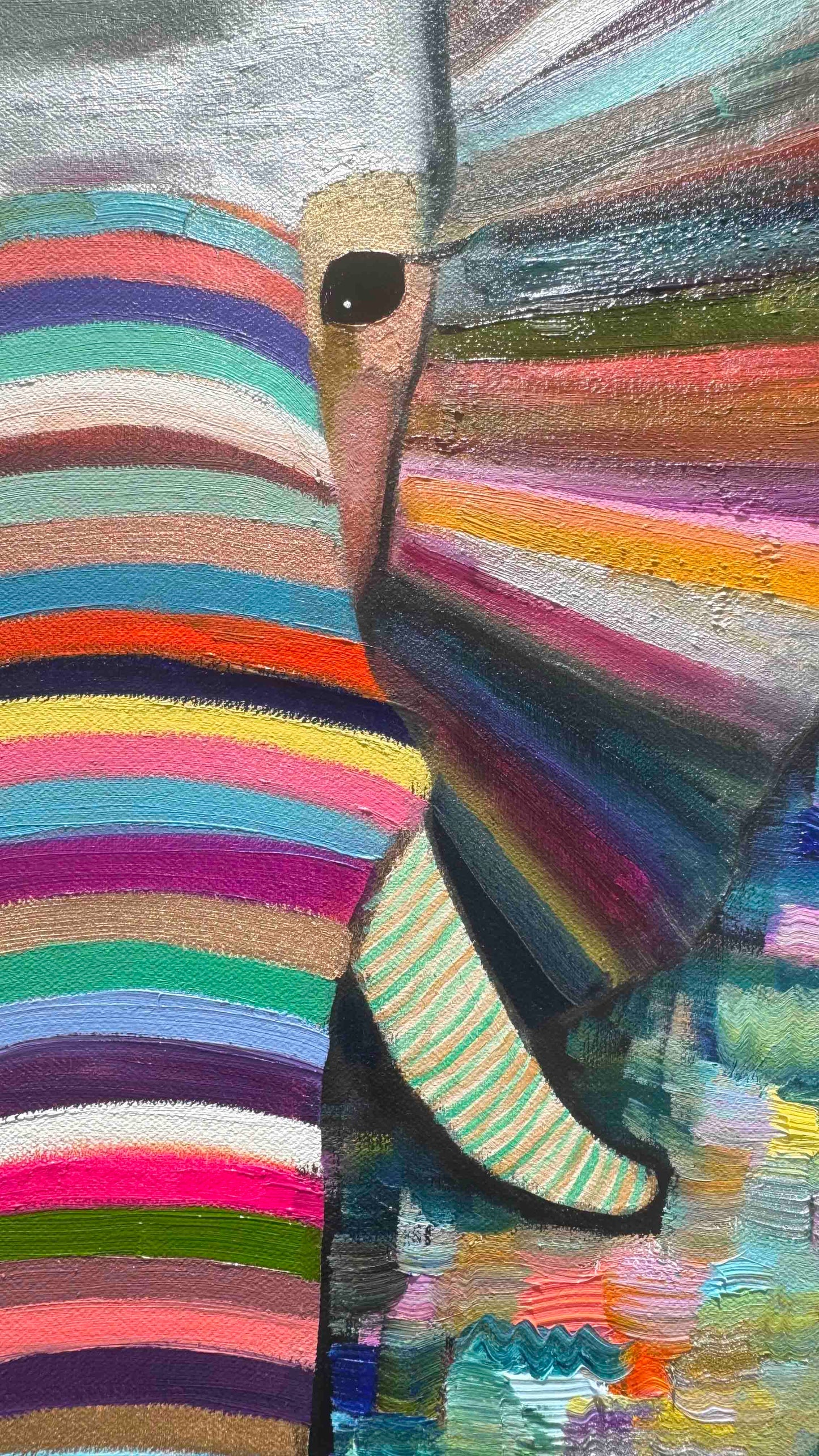 Baby Elephant 33x44" - Oil Painting