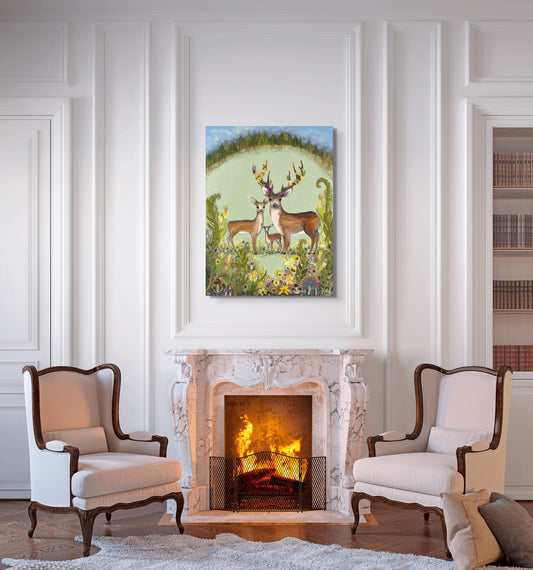 Deer Family - Canvas Print