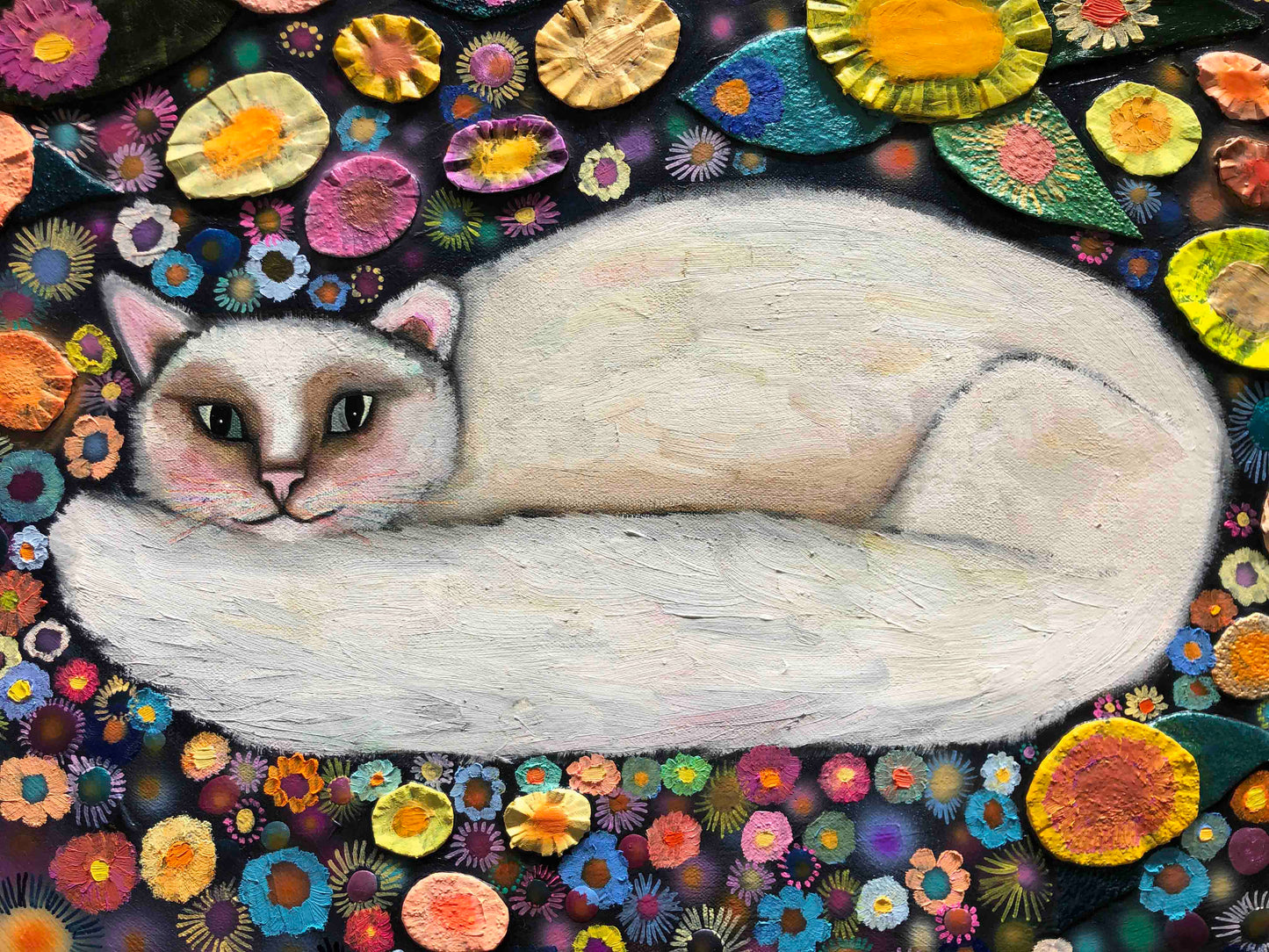 Feral Cat Nest 36x36" - Oil Painting