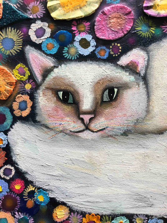 Feral Cat Nest 36x36" - Oil Painting