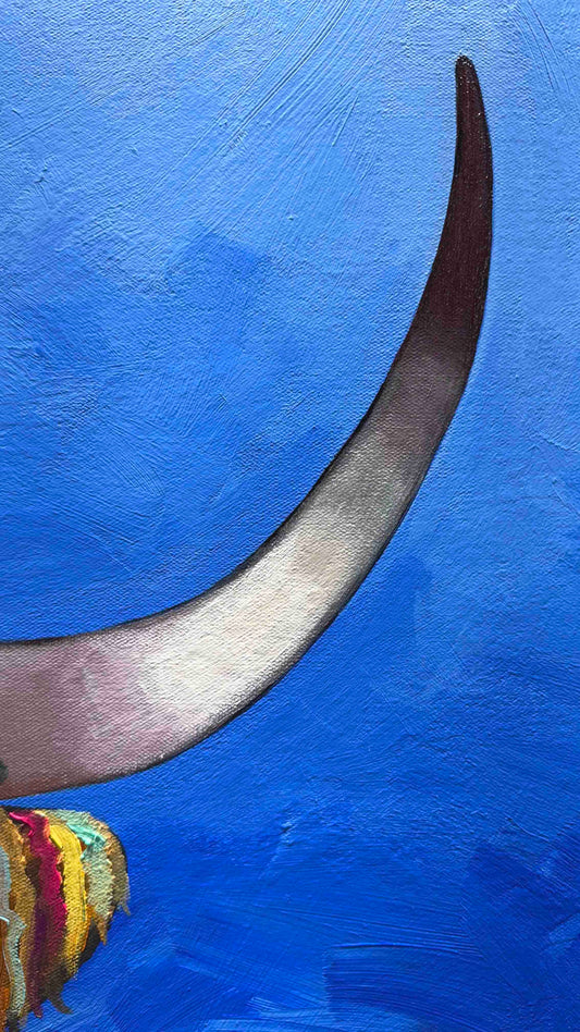 Highland Cow Calf 36x48" - Oil Painting