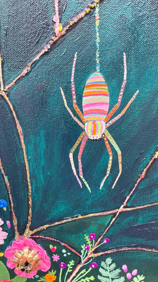 I Love Spiders 30x30" - Oil Painting