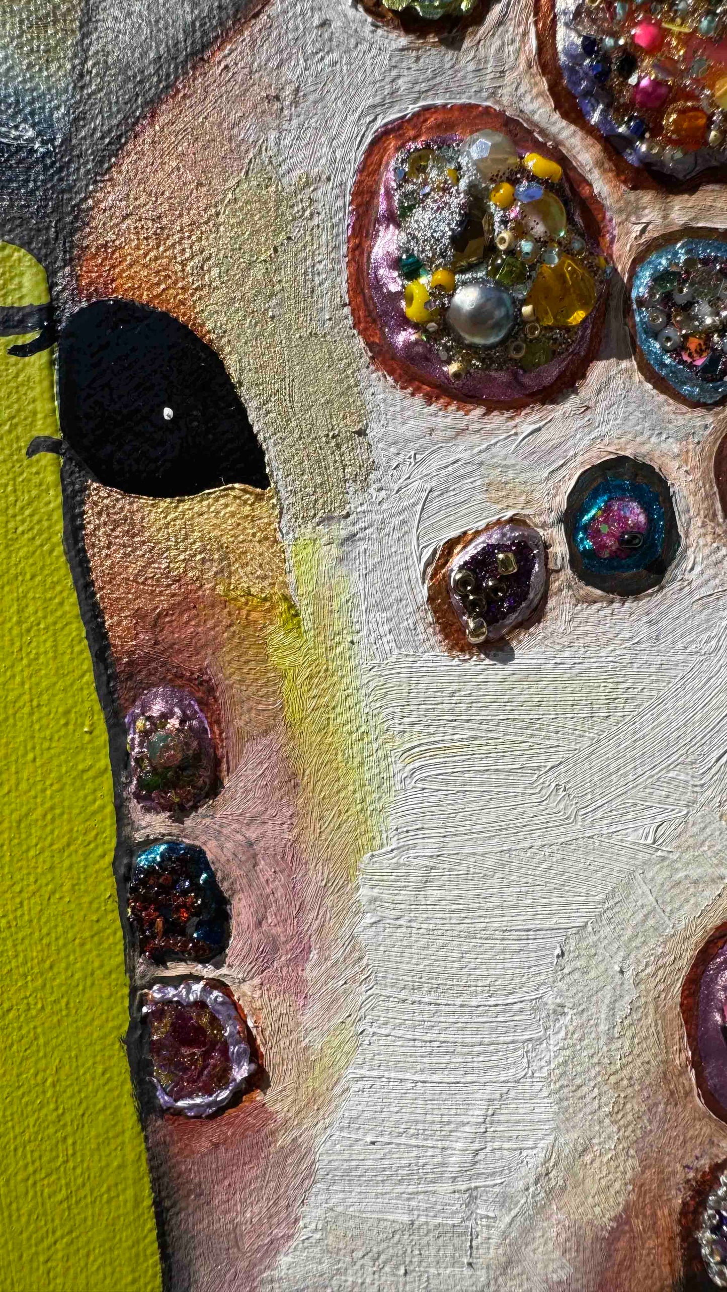 Jeweled Giraffe in Citrus Green - 24x20" - Oil Painting
