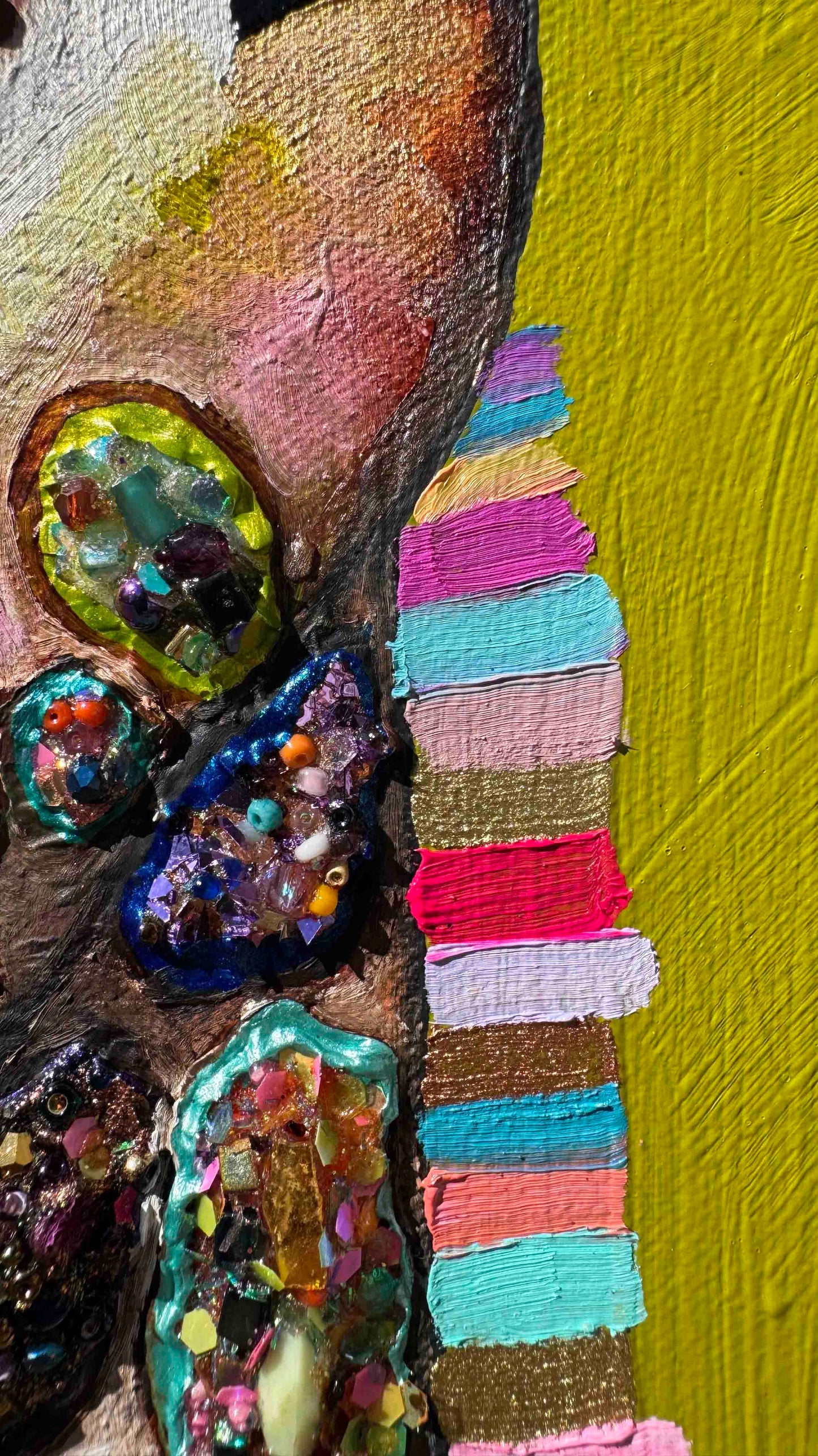 Jeweled Giraffe in Citrus Green - 24x20" - Oil Painting