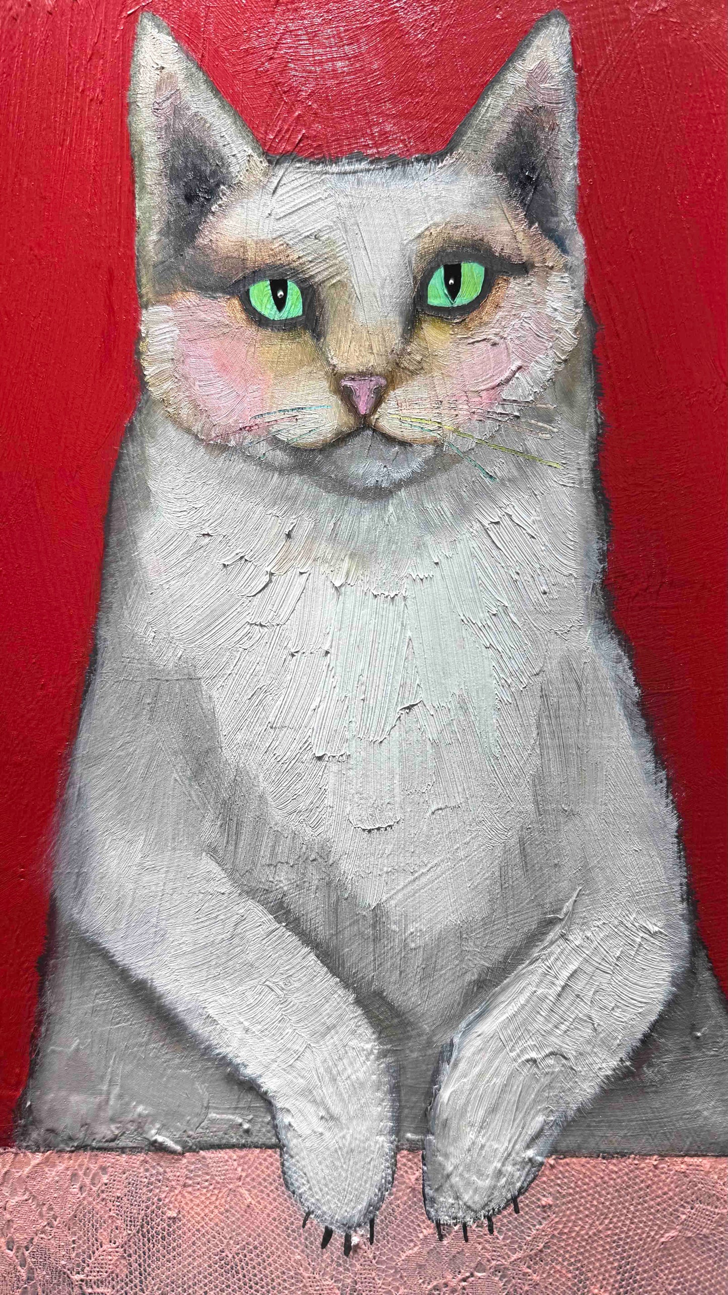 Meaty Snacks 24x30" - Oil Painting