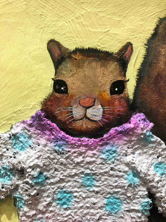 Sweater Weather Butter Yellow 11x11" - Oil Painting