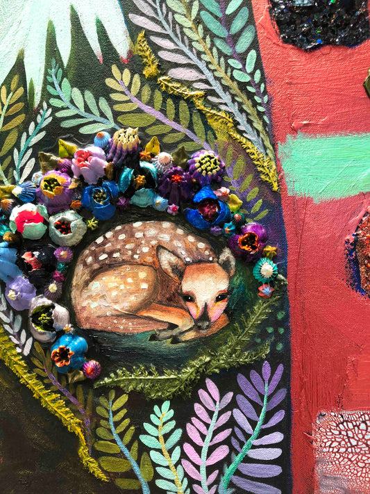 Tree Houses 6x7ft - Oil Painting