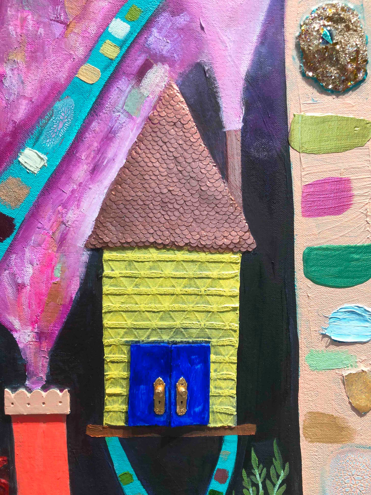 Tree Houses 6x7ft - Oil Painting
