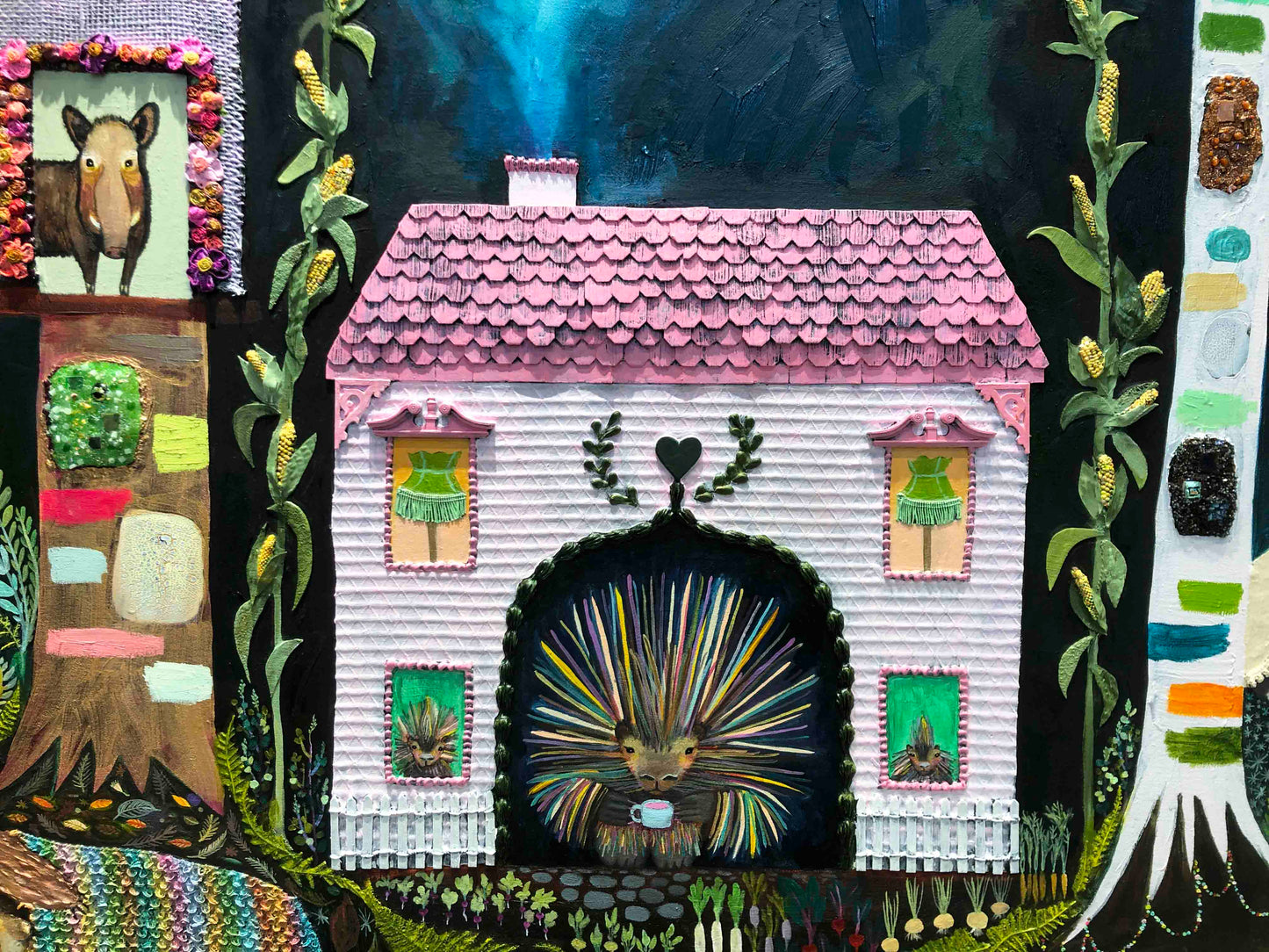 Tree Houses 6x7ft - Oil Painting