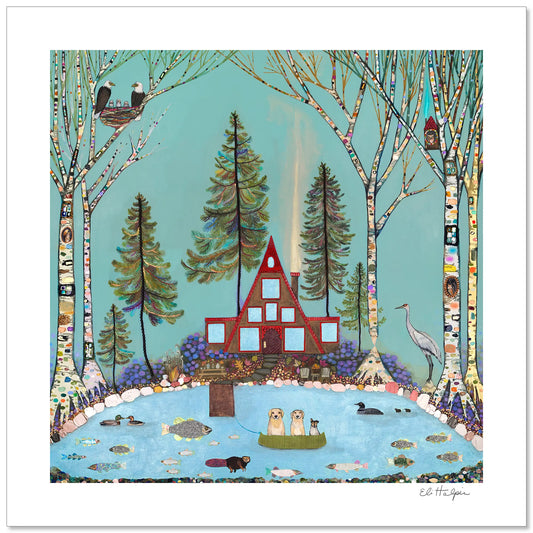 A-Frame Lake House - Signed Paper Print