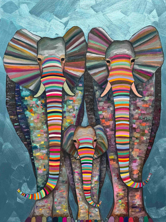 Baby Elephant 33x44" - Oil Painting