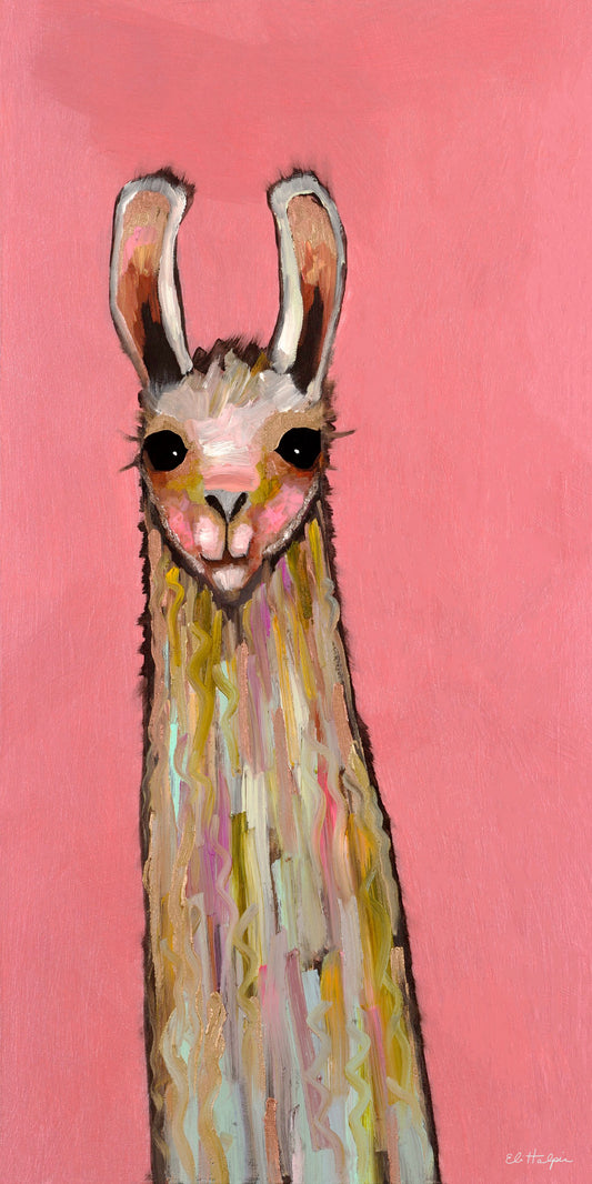 Baby Llama in Pink - Canvas Print