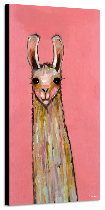 Baby Llama in Pink - Canvas Print