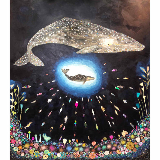 Gray Whale Calf 7ft x 6ft - Oil Painting