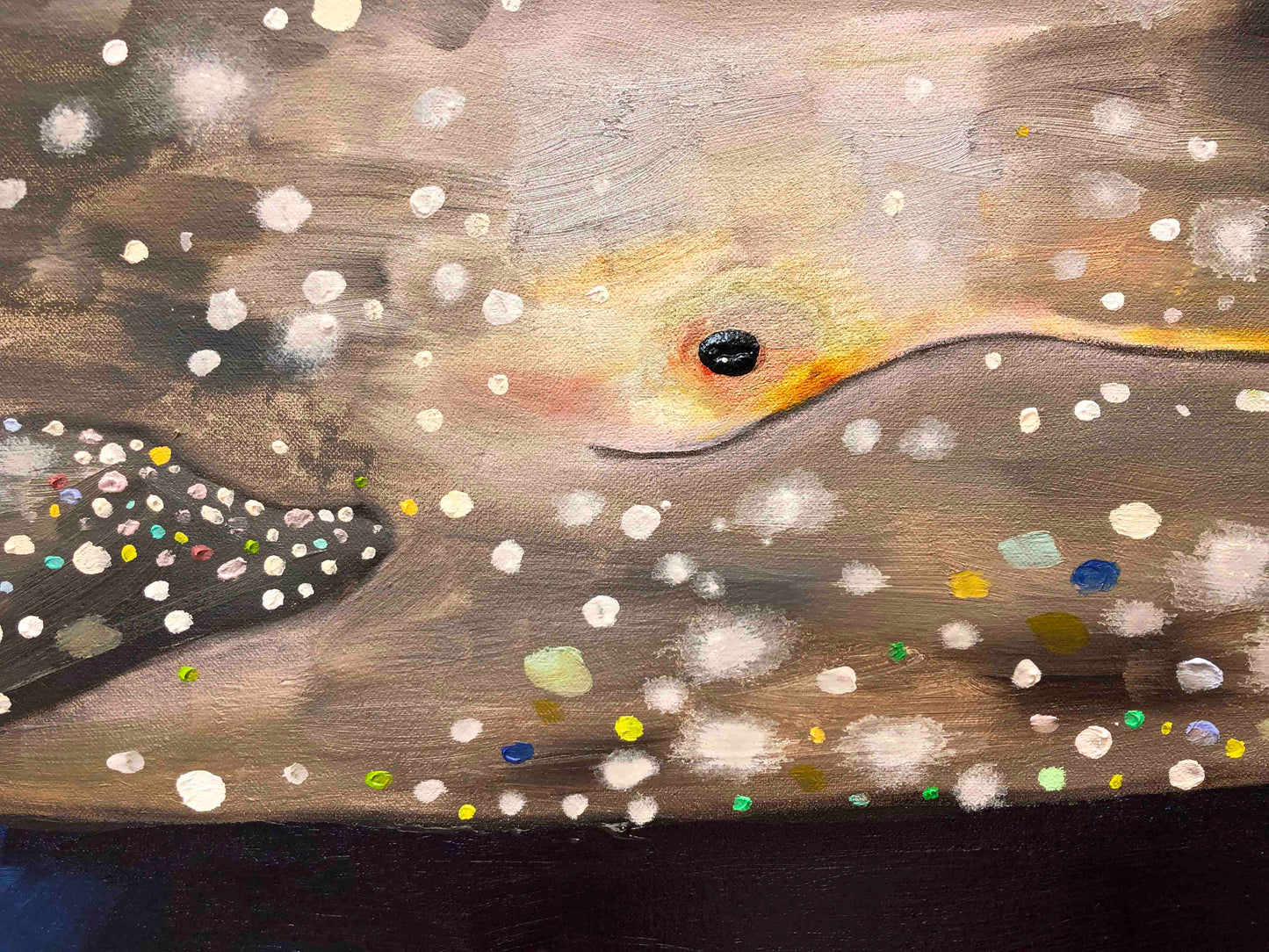 Gray Whale Calf 7ft x 6ft - Oil Painting