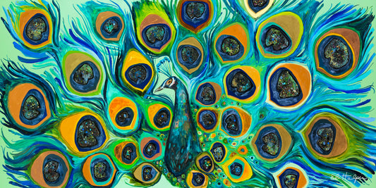 Beaded Peacock - Canvas Print